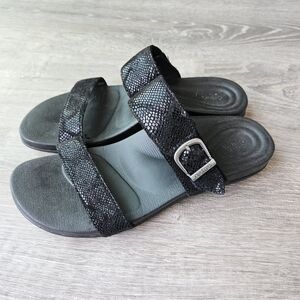 Aetrex Mimi Slide Sandals, Size 37 (US 7), Black